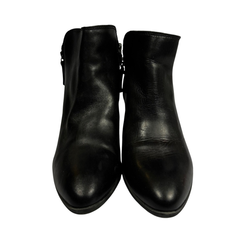Frye Judith Zip Bootie Black Leather Ankle Boots Womens 7.5